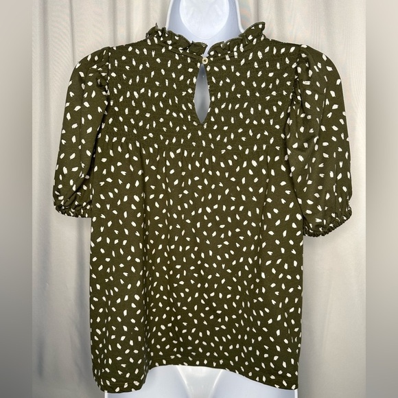 LOFT Green Boxy Blouse with Peter Pan Collar(822) - Picture 3 of 10